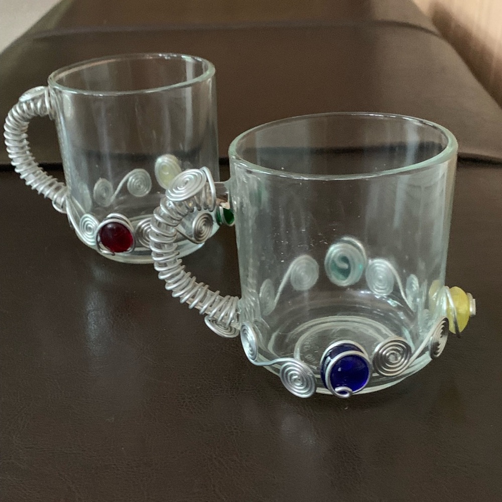 Dary Rees Original Glass Mug with Colorful Accents